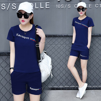 纯棉休闲运动套装女_纯棉女运动服纯棉女运动套装_女式夏季纯棉运动套装
